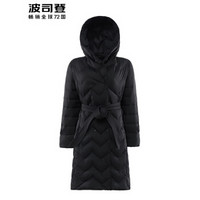 波司登中长款羽绒服新品连帽休闲都市女装时尚外套 黑色8056 B90131030