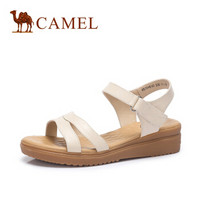 骆驼（CAMEL）  女鞋 简约舒适厚底平底妈妈鞋 A825046140 米色 39