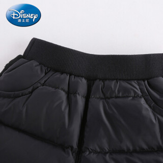 迪士尼 Disney 自营童装女童中小童羽绒拼接长裤保暖加厚裤子 DA841MD72 碳黑 90