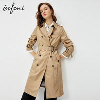 Eifini 伊芙丽 6160832360161 风衣女中长款2020新款春装女士英伦风赫本风大衣春季外套女