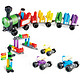 Hape 柔性积木玩具 PolyM系列 彩虹火车套 （63颗粒）