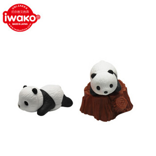 IWAKO 日本进口橡皮擦 儿童卡通可爱可拼装趣味橡皮创意文具拼接玩具西式点心卡装 ER-BRI059 熊猫家庭