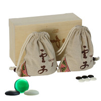 云子（yunzi）围棋 粹系列A型单面凸大号哑光精品木外盒棉麻布袋 围棋套装