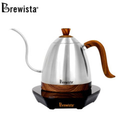 BREWISTA 智能控温壶手冲壶 不锈钢咖啡壶家用细长嘴手冲壶电热水壶泡茶温控壶咖啡手冲壶0.6L 银色 *2件