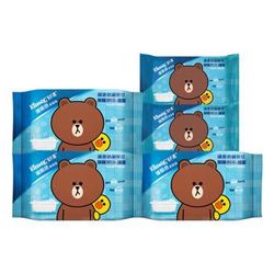 舒洁（Kleenex）LINE Friends 湿厕纸 40片*3包装+10片*2包装 （便携装）擦除99.9%细菌 清洁湿纸巾湿巾 *3件