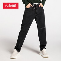 班尼路（Baleno）牛仔裤男 2019秋季新款牛仔裤男直筒弹力潮流裤子 88C1DK 黑色 L