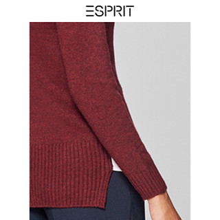 ESPRIT 埃斯普利特 女士纯色套头毛衣109EE1I096-604 酒红色 155/76A/XXS