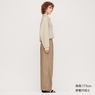 UNIQLO 优衣库 女士半拉链卫衣 424868 乳白色 L