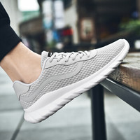 双星 Double Star男鞋秋季新款跑鞋休闲运动鞋轻便网面透气跑步鞋982025天空灰40