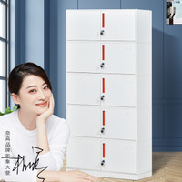 NG文件柜办公柜钢制铁皮柜资料柜档案柜财务室储物柜拆装柜分五节文件柜薄边纯白0.8mm