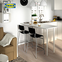 IKEA宜家STIG斯帝格靠背吧凳吧椅现代简约黑色餐厅酒吧
