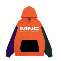 Mini Cream Logo 印花拼色连帽卫衣