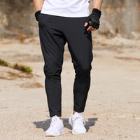 QIAODAN 乔丹 男装梭织运动长裤休闲裤卫裤运动服男 XYK1391375 黑色 3XL