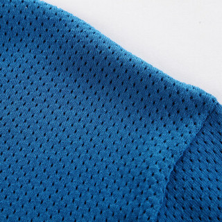 皮尔卡丹（pierre cardin）D11TMX07 2018夏季男装新品短袖圆领轻薄透气拼色条纹莱赛尔弹力T恤 蓝色 XL码