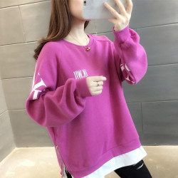 snjy素年简衣snjyc692假两件套头宽松拉链卫衣