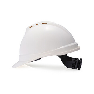 梅思安安全帽工地施工建筑电力工程领导监理加厚高强度ABS劳保V型防砸国标头盔可印字 白色 1顶 定制