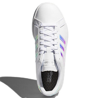 adidas 阿迪达斯 NEO 女子 休闲系列 GRAND COURT 运动 休闲鞋 EE9689白色/银金属 39码 UK6码
