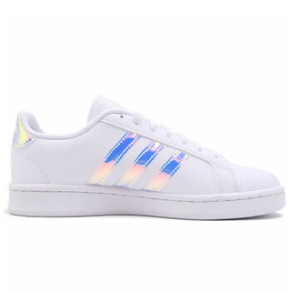 adidas 阿迪达斯 NEO 女子 休闲系列 GRAND COURT 运动 休闲鞋 EE9689白色/银金属 39码 UK6码