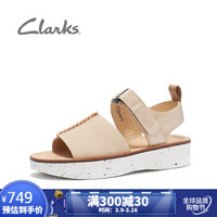 Clarks 其乐女鞋TrekMaya休闲圆头露趾凉鞋女平底鞋外穿 261398084【浅粉色】