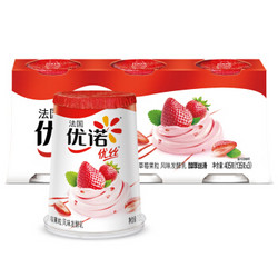 优诺（yoplait）优丝 草莓果粒风味发酵乳 135g*3  低温酸奶生鲜 *9件