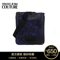 VERSACE JEANS COUTURE 范思哲 奢侈品 男士黑色聚酯纤维蓝色印花斜挎包 E1YUBBA4 71296 E31