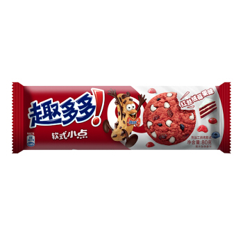 趣多多 趣多多软式小点曲奇饼干 红丝绒莓果味 休闲零食下午茶 80g