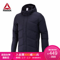 Reebok锐步官方 DOWN JACKET 男子秋冬加厚保暖羽绒服 INS44 FR3622_黑色 A/S