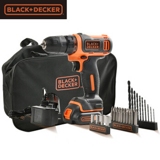 百得（BLACK&DECKER）12V锂电电钻 多功能电动工具箱套装BCPK1249C