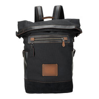 COACH 蔻驰 奢侈品 男士专柜款30号大号黑色双肩包 帆布配皮32237 JIBLK