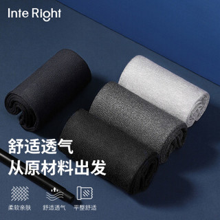 INTERIGHT袜子男春季男袜抗菌吸汗透气男士棉中筒袜商务休闲运动棉袜