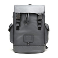 COACH 蔻驰 男士专柜款鹅卵石纹皮革背包双肩包灰色27号中号 36080 JIGRY