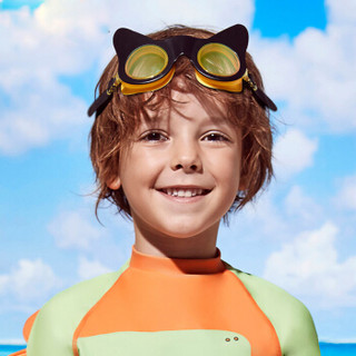 范德安（BALNEAIRE）YJ022 新款儿童泳镜 高清防雾防晒中大童游泳镜 男女童游泳装备 黄黑色