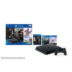 SONY 索尼 PlayStation 4 Slim 游戏机 +《战神4》《最后生还者》《地平线：零之曙光》套装+3个月会员
