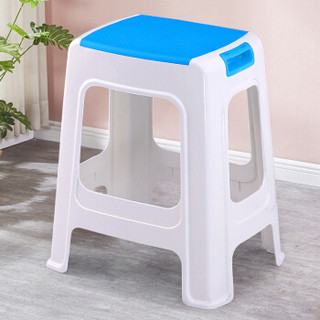 华恺之星 凳子休闲椅子 家用塑料凳浴室板凳 HK8030蓝色