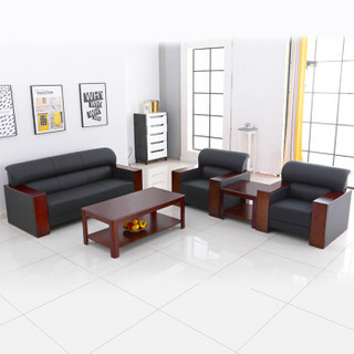 欧宝美商务办公洽谈沙发现代简约沙发会客皮艺沙发经理办公室专用沙发3+1+1