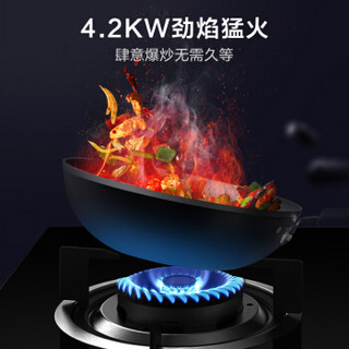 美的（Midea）燃气灶 家用 煤气灶 4.2KW大火力 黑晶面板 台嵌两用 双眼灶 Q60A-Y（液化气）