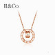 IL&CO J13675 玫瑰金色罗马数字钻石项链