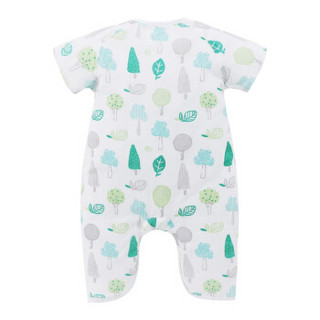 米乐鱼婴儿连体服新生婴儿衣服夏季棉质纱布宝宝哈衣 热带绿洲52码