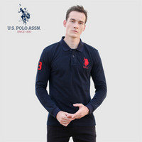 U.S. POLO ASSN. POLO衫男 2019秋季新品商务休闲体恤男装翻领韩版套头打底衫上衣 ATXMQ-39011 深蓝色 M