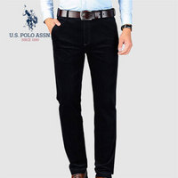 U.S. POLO ASSN. 休闲裤男 2019秋季新品纯色商务休闲免烫弹力抗皱棉质男士直筒长裤 6193122147 深蓝色 36