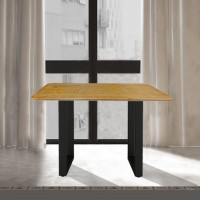 qbd 实木铁艺电脑桌 50*50*75cm 厚3cm