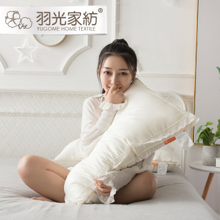 羽光枕头女蕾丝花边枕芯酒店家用单个装成人护颈枕学生枕一对拍2