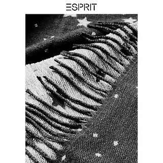 ESPRIT围巾女秋冬款潮流字母图案印花时尚流苏长款披肩