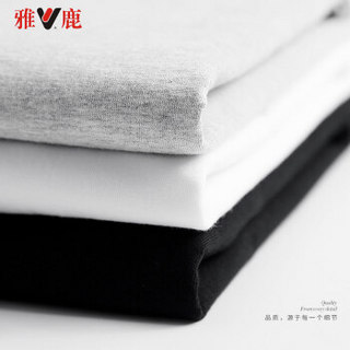 雅鹿 男士T恤 2019夏季新款时尚棉质创意个性青年百搭休闲短袖 19630022 白色（0022） XL