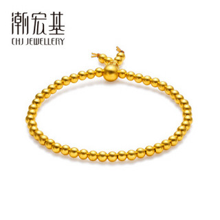 潮宏基 CHJ JEWELLERY 古法修行念珠 足金黄金手链女款 计价 SCG30002767 约11.9g