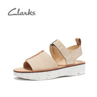 Clarks 其乐女鞋TrekMaya休闲圆头露趾凉鞋女平底鞋外穿 261398084【浅粉色】