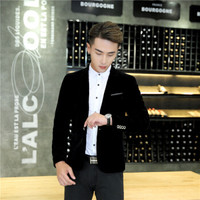 凯撒 KAISER 春秋季新款休闲百搭男士小西装韩版时尚潮流2020西服修身外套男 黑色 4XL