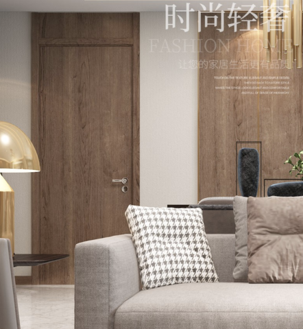 tata木门001实木复合免漆门不含冒头麦茶色