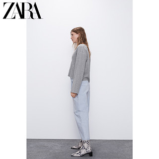ZARA 女士V领纯色针织衫 05039414803-28 灰色 S