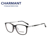 CHARMANT/夏蒙眼镜框PC系列β钛镜架男全框黑色镜框舒适眼镜β钛合金眼镜架 CH12345 BK 54mm